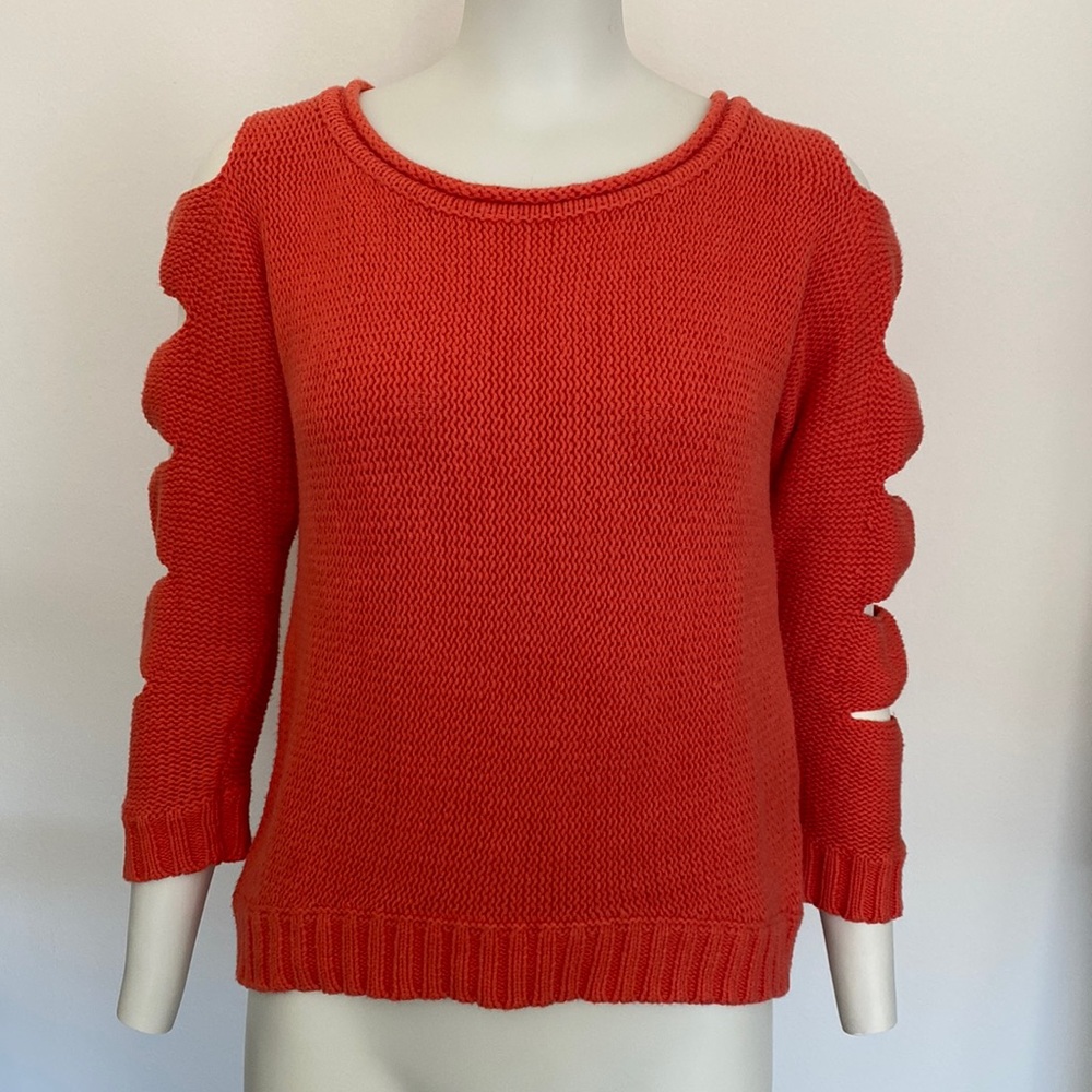 Margaret O’Leary Slit Sleeve Orange Sweater